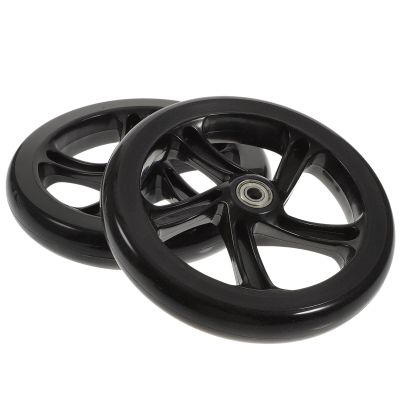 FAVOMOTO 2PCS 180mm Scooter Wheels, Universal Skateboard Wheels Replacement Adult Scooter Replacement Electric Wheel for PU Mute Wheel Kick s