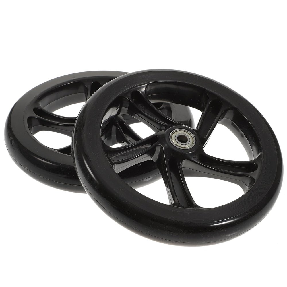 FAVOMOTO 2PCS 180mm Scooter Wheels, Universal Skateboard Wheels Replacement Adult Scooter Replacement Electric Wheel for PU Mute Wheel Kick s