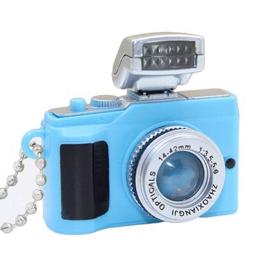 BARMI Mini Camera LED Keychain Key Ring Toy with Flashlight Sound Bag Phone Pendant,Perfect Child Intellectual Toy Gift Set Blue