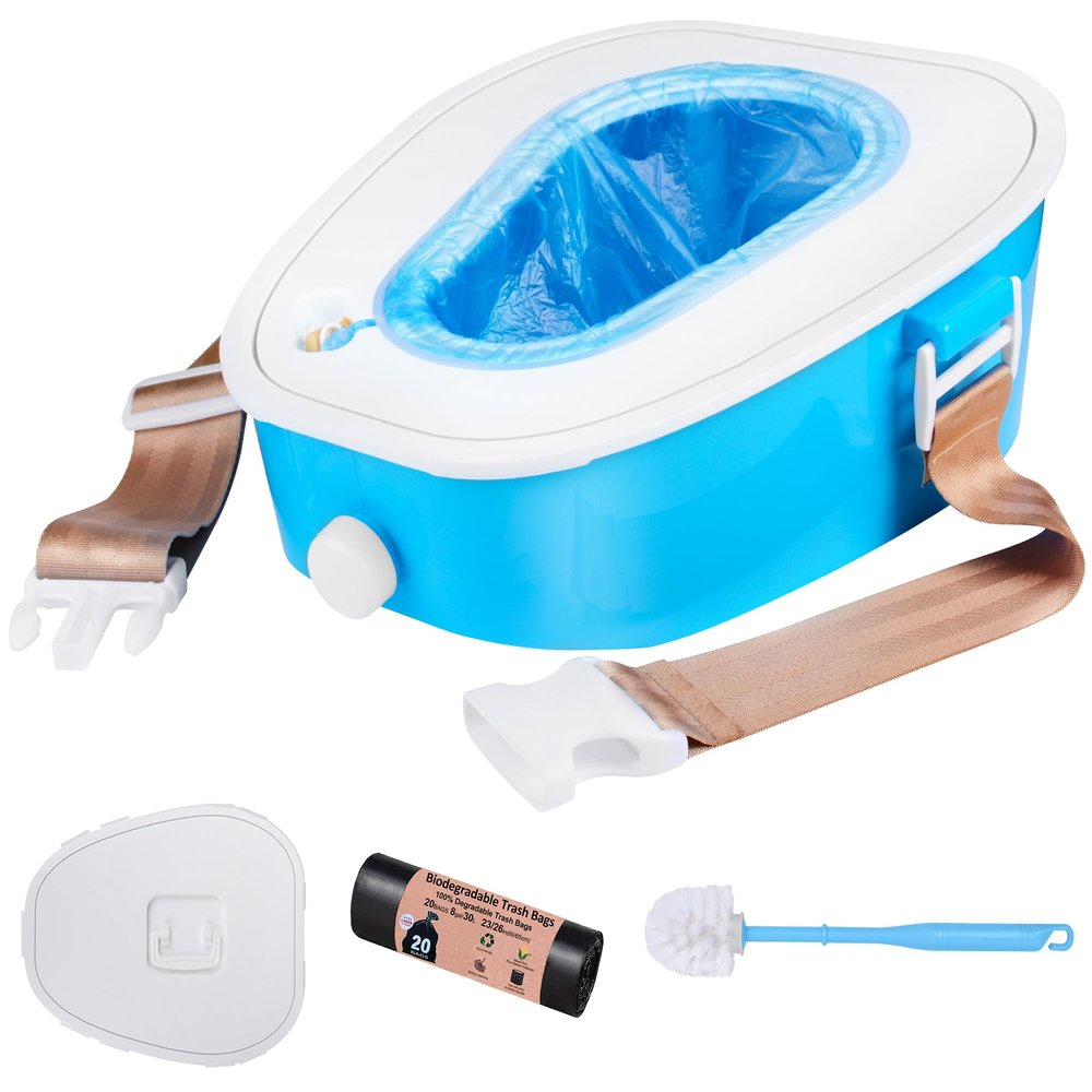 A ARCITON Compact Car Portable Toilet Camping Indoor & Outdoor Commode,Travel Potty,Portable Toilet for Car,Camping,Hiking,Long Road Trips,Traffic jam,Blue
