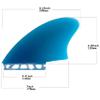 AQUBONA Futures Twin Keel Fins - Twin Fin Fish Surfboard Fins Twin Keels - Smooth Fiberglass Flex (Blue B) view 2