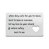 Military Gift Military Engraved Wallet Inserts Card for Husband Boyfriend Deployment Gift for Army,Marine Corp,Navy,Air Force,Coast Guard Valentines Gift for Him Men(When Duty Calls for You to Leave) view 1
