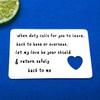 Military Gift Military Engraved Wallet Inserts Card for Husband Boyfriend Deployment Gift for Army,Marine Corp,Navy,Air Force,Coast Guard Valentines Gift for Him Men(When Duty Calls for You to Leave) view 3
