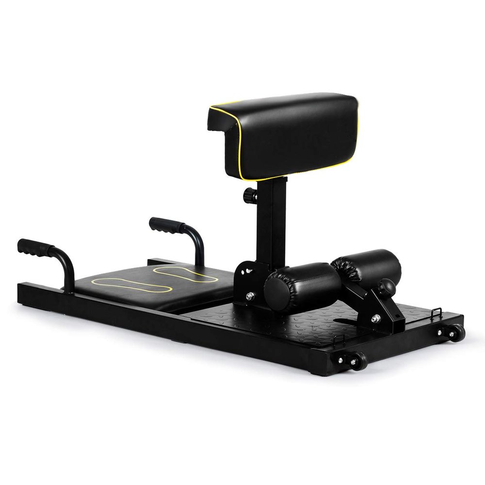 ARLIME Sissy Squat Machine, Multifunctional Squat Machine w/ Sit-ups, Lean Backs, Waist Twisting, Back Training, Push-ups, Planks, 8-in-1 Folding Exercise Equipment for Home Gym, Black