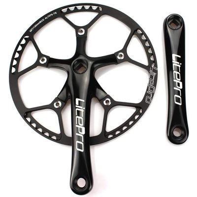 CYSKY Single Speed Crankset MTB Crankset 56T 170mm Crank Arm 130 BCD Mountain Bike Crankset IXF Crankset for Single Speed Bike, Road Bicycle, Fixed Gear, Fixie, Dahon (Square Taper, Black)