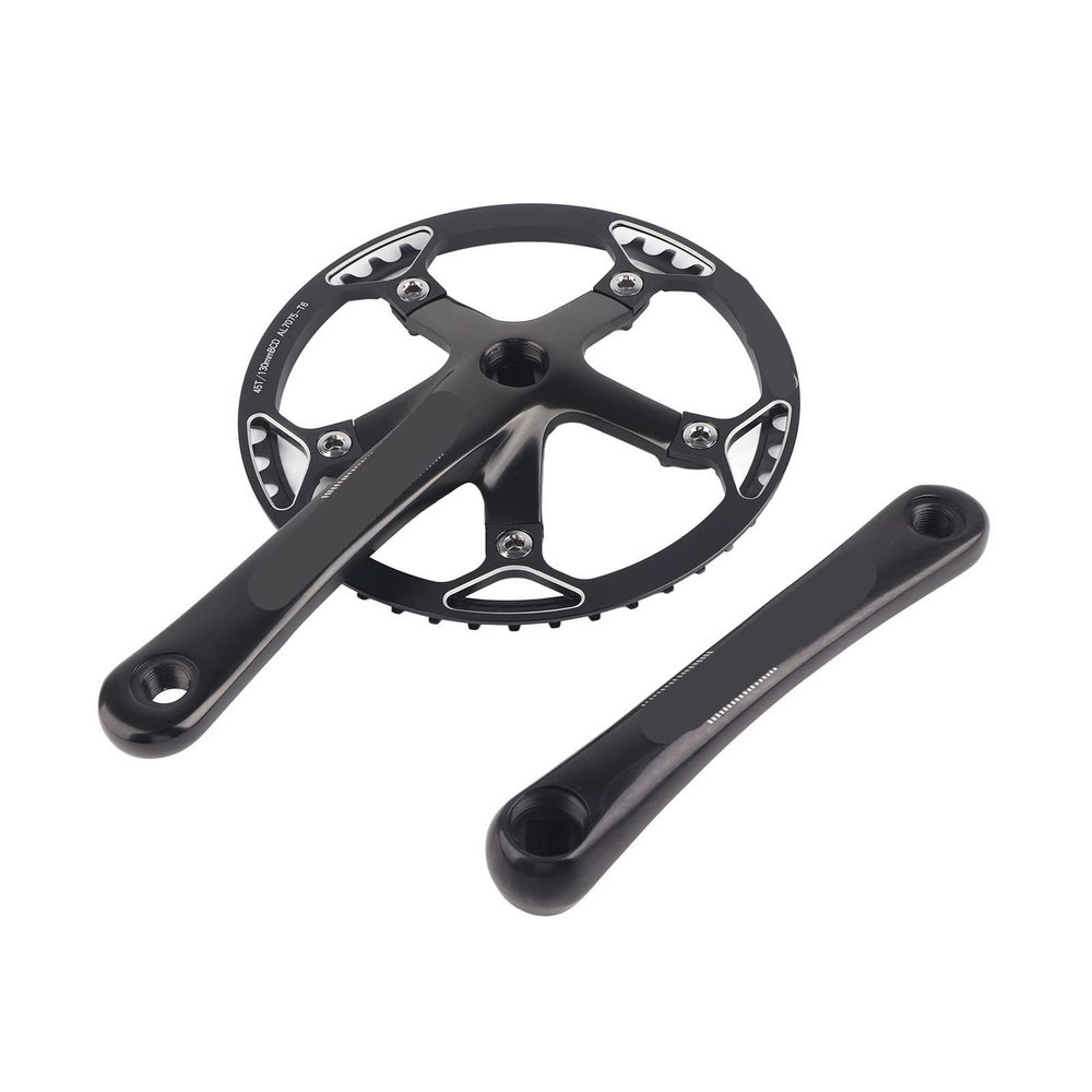 Demeras Meijun 2color Bike Crankset 170mm Accessory Chainwheel Chain Ring Set 45T 47T(Black Crank Black , 45T) , Bicycles and spare parts