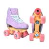 breaking Dawn Roller Skates, Double Row Four Wheels, Adult Purple Suede Skates, Purple and Pink Wheels, Outdoor, Street, Square, Gifts, Indoor, Men's and Women's Roller Skates 6.5 Pink view 1