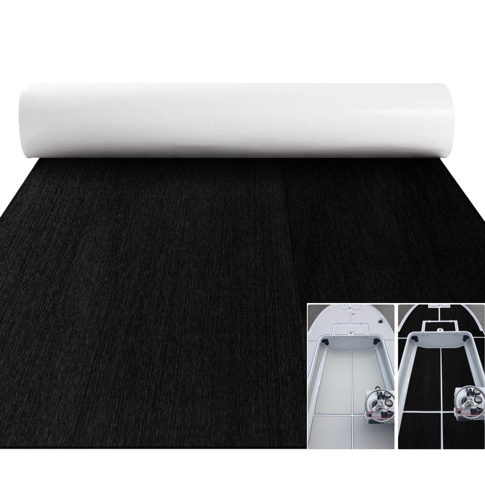 Boat Flooring EVA Foam Deck Sheet Non Slip Marine Boat Deck Carpet Self Adhesive Comfort Floor Mats for Motorboat RV Yacht Kayak Golf Cart Indoor 94.5x35