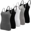 BQTQ 5 Pcs Women's Camisole Tank Tops Spaghetti Strap Undershirts, S(Gray) view 1