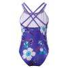 Kaerm Kids Girls One Piece Criss Cross Monokini Swimwear Floral Print Rash Guard Tankini Swimsuit Purple 5-6 Years view 2