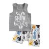 Kayotuas Toddler Baby Boy Easter Outfit Funny Letter Print Vest Tops Bunny Shorts Set 2Pcs Summer Clothes (A-Grey, 1-2T) view 1