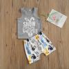 Kayotuas Toddler Baby Boy Easter Outfit Funny Letter Print Vest Tops Bunny Shorts Set 2Pcs Summer Clothes (A-Grey, 1-2T) view 2