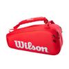 Wilson Super Tour Tennis Racket Bag - Red/White, Holds up to 9 Rackets view 1