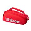 Wilson Super Tour Tennis Racket Bag - Red/White, Holds up to 9 Rackets view 2