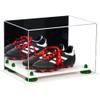 Better Display Cases Acrylic Kids Shoes Display Case - Medium Rectangle Box with Mirror Case, Green Risers and White Base 12" x 8.25" x 8" (A004, V41) view 1