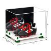 Better Display Cases Acrylic Kids Shoes Display Case - Medium Rectangle Box with Mirror Case, Green Risers and White Base 12" x 8.25" x 8" (A004, V41) view 2