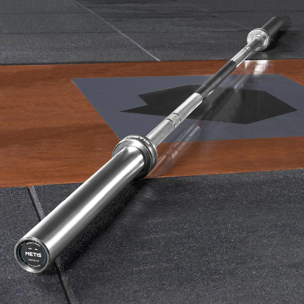 METIS 44lbs Olympic Barbell Bars - 7ft Olympic Bar with Optional Olympic Weight Plates | Olympic Barbell with Barbell Weight Set (Zelus/Beginner (705lbs Max. Load), 33lbs Weight Plates (Pair))