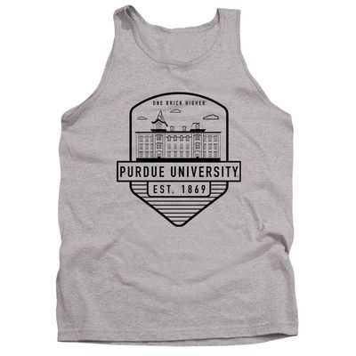 Purdue University Official Badge Unisex Adult Tank Top, Athletic Heather, Large