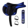 15" English Horse Polo Synthetic Treeless Saddle Stirrups 80201BL view 1