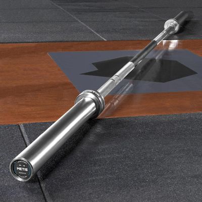 METIS 44lbs Olympic Barbell Bars - 7ft Olympic Bar with Optional Olympic Weight Plates | Olympic Barbell with Barbell Weight Set (Hercules/Intermediate (1,500lbs Max. Load), 44lbs Weight Plates (Pair))