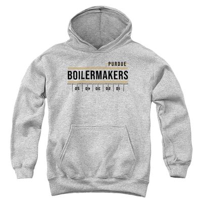 Purdue University Official Yardage Design Unisex Youth Pull-Over Hoodie, Athletic Heather, Large