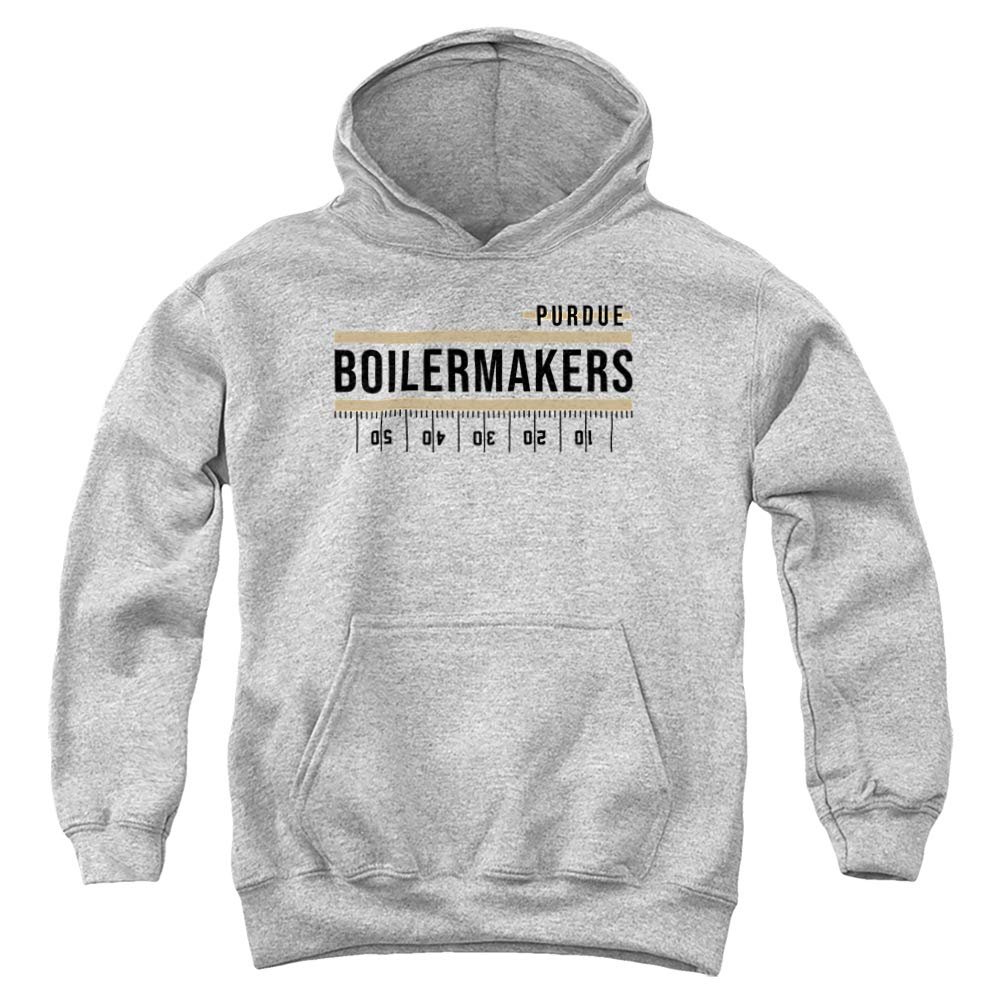 Purdue University Official Yardage Design Unisex Youth Pull-Over Hoodie, Athletic Heather, Large