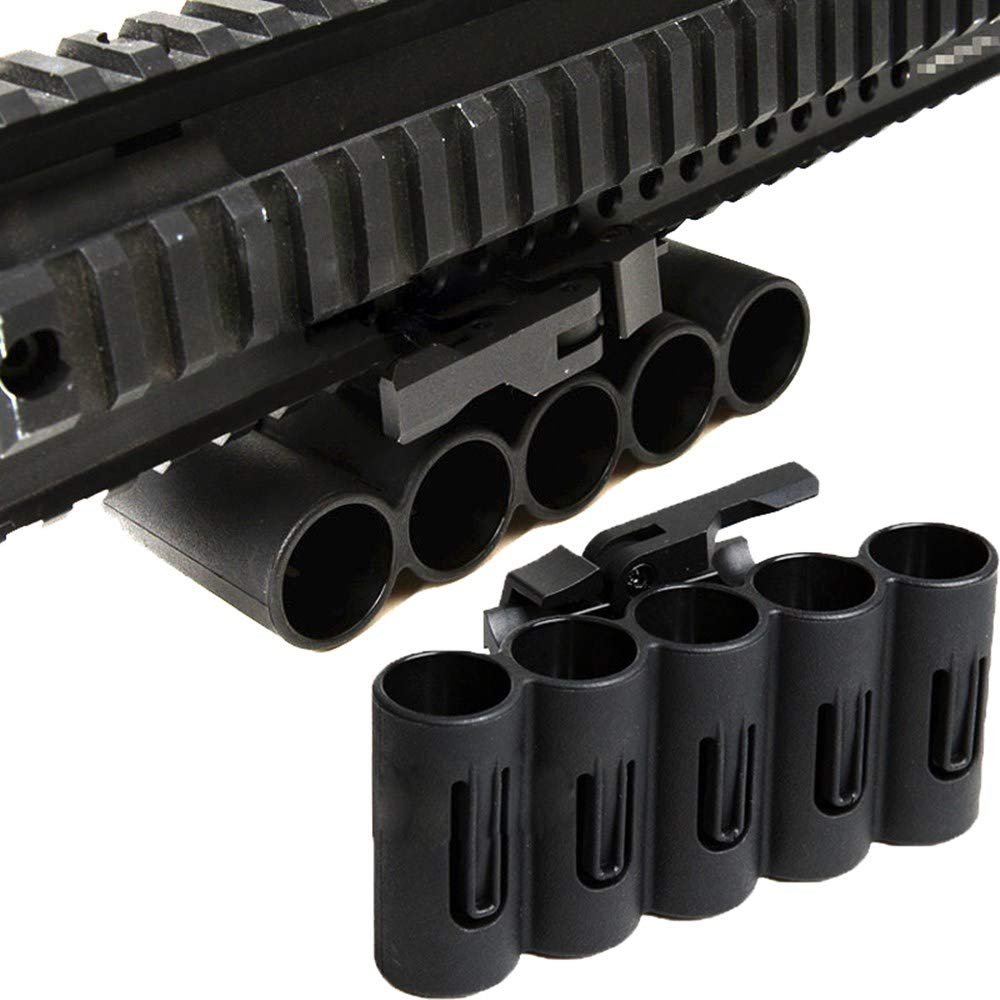 ACEXIER Tactical Polymer Shot Gun Quick Release Shell Holder Carrier for Hunting Airsoft Paintball fits for 20mm P.ICA-tinny Rail Mount