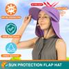 SUN CUBE Sun Hat for Women with Ponytail Hole Neck Flap, Gardening Hat for Women Sun Protection, UV Hats for Hiking Walking Fishing, UPF 50 Sunblock Outdoor Sun Shield Wide Brim Hat, Purple view 2