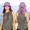 SUN CUBE Sun Hat for Women with Ponytail Hole Neck Flap, Gardening Hat for Women Sun Protection, UV Hats for Hiking Walking Fishing, UPF 50 Sunblock Outdoor Sun Shield Wide Brim Hat, Purple view 4