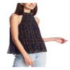 1. STATE Womens Blue Floral Sleeveless Halter Tank Top XS view 1