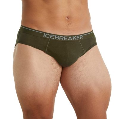 icebreaker Merino Anatomica Mens Underwear Briefs, Merino Wool Base Layer - Stretchy, Comfortable Thermal Underwear for Men with Contoured Pouch, Ski Thermals for Men - Loden, XX-Large