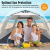 WhiteFang Deluxe XL Pop Up Beach Tent Sun Shade Shelter for 3-4 Person, UV Protection, Extendable Floor with 3 Ventilating Windows Plus Carrying Bag, Stakes, and Guy Lines (Baby's Breath) view 3