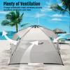 WhiteFang Deluxe XL Pop Up Beach Tent Sun Shade Shelter for 3-4 Person, UV Protection, Extendable Floor with 3 Ventilating Windows Plus Carrying Bag, Stakes, and Guy Lines (Baby's Breath) view 4