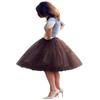 ELAWBTY Womens Knee Length Princess Petticoat Underskirt Tulle Tutu Skirt For Prom Party Brown XL view 1