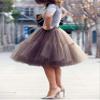 ELAWBTY Womens Knee Length Princess Petticoat Underskirt Tulle Tutu Skirt For Prom Party Brown XL view 3