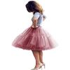 ELAWBTY Womens Knee Length Princess Petticoat Underskirt Tulle Tutu Skirt For Prom Party Dusty Pink S M L view 1