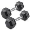 Philosophy Gym Rubber Coated Hex Dumbbell Hand Weights, 10 lb Pair view 1