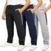 Real Essentials 3 Pack: Boys' Tricot Open Bottom Sweatpants - Athletic Running Pants with Pockets for Kids Teens Youth -Set 4,L (14-16)