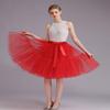 ELAWBTY Womens Knee Length Princess Petticoat Underskirt Tulle Tutu Skirt For Prom Party Red S M L view 2
