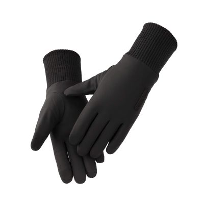 FUFU Gloves Winter Touch Screen Running Gloves Thin Thermal Gloves Cycling Gloves Lightweight Anti-Slip Driving Gloves (Color : Black)