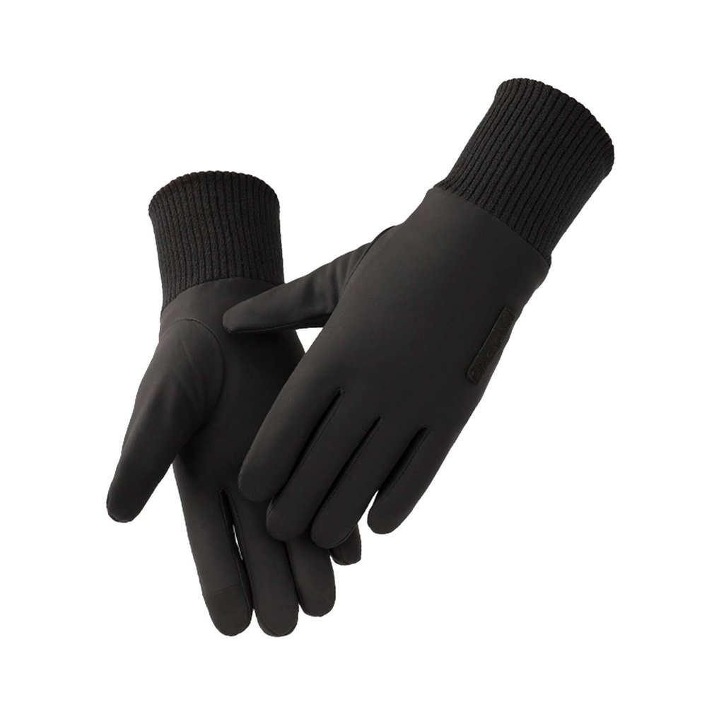 FUFU Gloves Winter Touch Screen Running Gloves Thin Thermal Gloves Cycling Gloves Lightweight Anti-Slip Driving Gloves (Color : Black)
