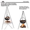 CAMPINGMOON Camping Campfire Tripod with Carrying Bag Portable Lightweight Aluminum 41.3-inch Height Stainless Steel Chain view 4