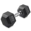 Philosophy Gym Rubber Coated Hex Dumbbell Hand Weight, 25 lbs view 1
