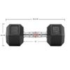 Philosophy Gym Rubber Coated Hex Dumbbell Hand Weight, 25 lbs view 3