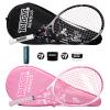 Teloon Tennis Rackets for Adults 2 pcs Recreational -27 inch Tennis Racquet for Men and Women College Students Beginner Tennis Racket. (Black-Pink) view 1
