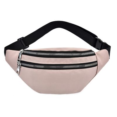 LIUCM Fanny Pack with Zipper Pockets and Quick Release Buckle Waterproof Waist Bag Pack with Adjustable Strap for Travel Sports Running,Pink