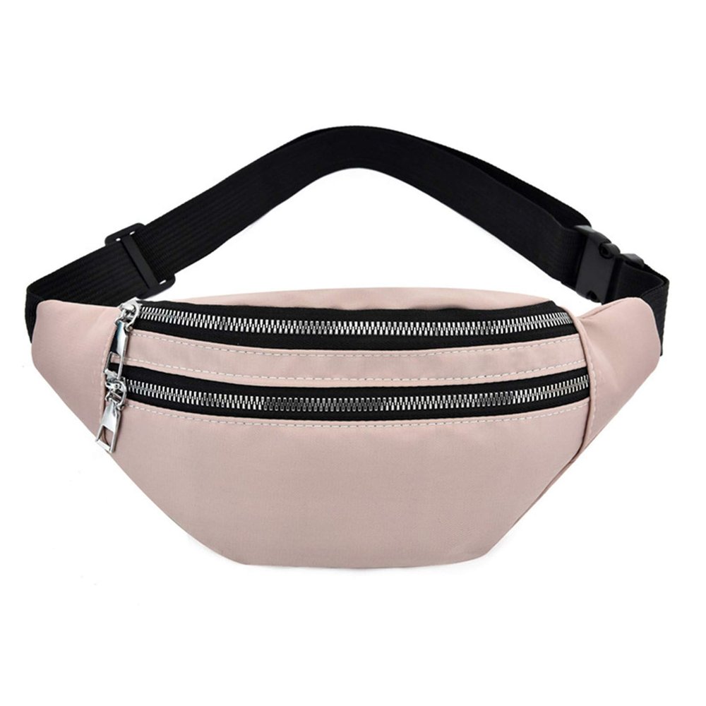 LIUCM Fanny Pack with Zipper Pockets and Quick Release Buckle Waterproof Waist Bag Pack with Adjustable Strap for Travel Sports Running,Pink