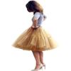 ELAWBTY Womens Knee Length Princess Petticoat Underskirt Tulle Tutu Skirt For Prom Party Gold 4XL view 1