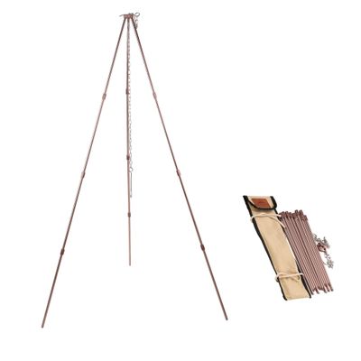 CAMPINGMOON Camping Campfire Tripod with Carrying Bag Portable Lightweight Aluminum 41.3-inch Height Stainless Steel Chain