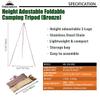 CAMPINGMOON Camping Campfire Tripod with Carrying Bag Portable Lightweight Aluminum 41.3-inch Height Stainless Steel Chain view 2